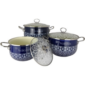 6 PCS set of Enamel Pots - VZ-1004BL
