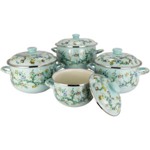 8 PCS set of Enamel Pots-VZ-1001BL